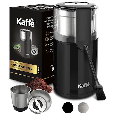 Electric Coffee Grinder With Removable Cup, 4.5oz (14-Cup) Cleaning Brush Included. (Black)